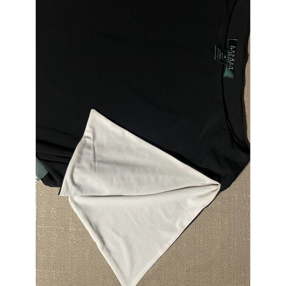 LRL Ralph Lauren VINTAGE NEW WITH TAG Women’s 12 Black Dress White Orig $139 - Picture 4 of 9